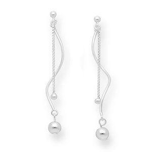 925 Sterling Silver Twist Ball Push-Back Earrings